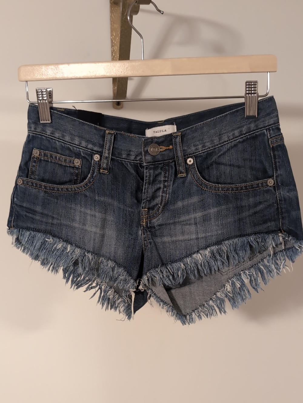 Talula Dark Blue Frayed Hem Low Rise Size 25